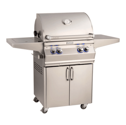 Fire Magic Aurora A430s 24-Inch Propane Gas Freestanding Grill w/ Flush Mounted Single Side Burner, Backburner, Rotisserie Kit and Analog Thermometer - A430S-8EAP-62