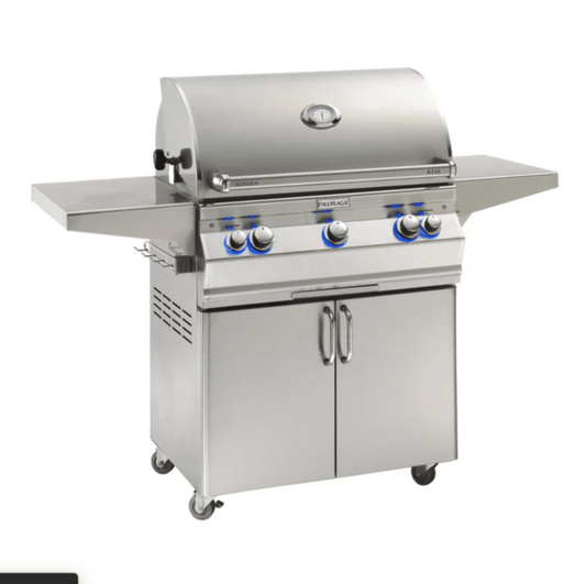 Fire Magic Aurora A540s 30-Inch Propane Gas Freestanding Grill w/ Backburner, Rotisserie Kit and Analog Thermometer - A540S-8EAP-61