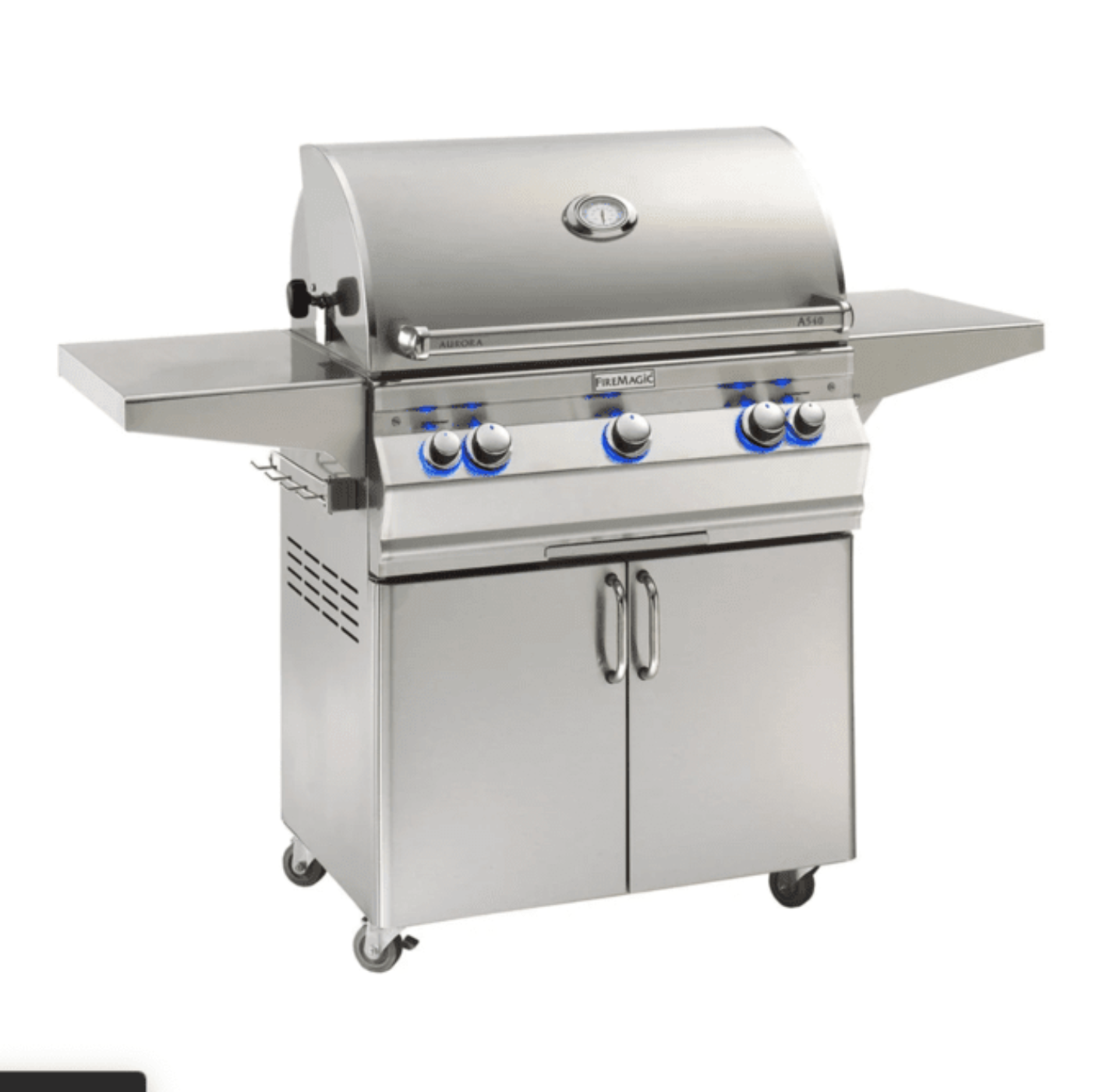 Fire Magic Aurora A540s 30-Inch Propane Gas Freestanding Grill w/ Backburner, Rotisserie Kit and Analog Thermometer - A540S-8EAP-61