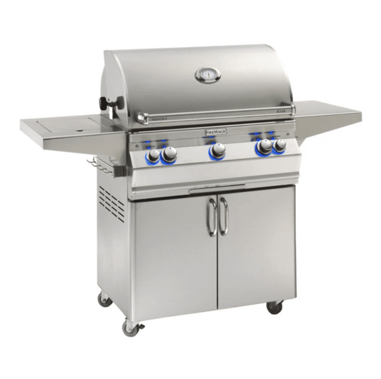 Fire Magic Aurora A540s 30-Inch Propane Gas Freestanding Grill w/ Flush Mounted Single Side Burner, Backburner, Rotisserie Kit and Analog Thermometer - A540S-8EAP-62