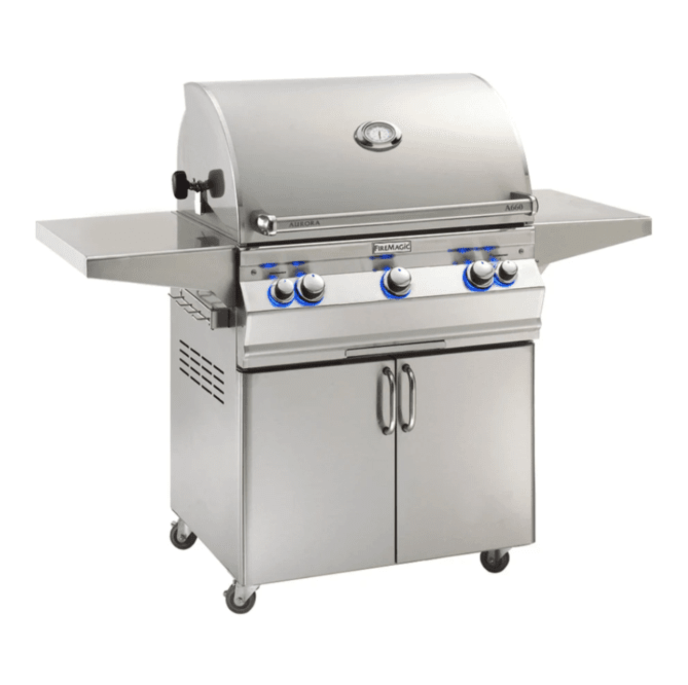 Fire Magic Aurora A660s 30-Inch Natural Gas Freestanding Grill w/ Backburner, Rotisserie Kit and Analog Thermometer - A660S-8EAN-61