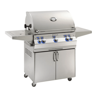 Fire Magic Aurora A660s 30-Inch Propane Gas Freestanding Grill w/ Flush Mounted Single Side Burner, Backburner, Rotisserie Kit and Analog Thermometer - A660S-8EAP-62
