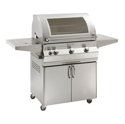 Fire Magic Aurora A660s 30-Inch Propane Gas Freestanding Grill w/ Flush Mounted Single Side Burner, Magic View Window and Analog Thermometer - A660S-7EAP-62-W