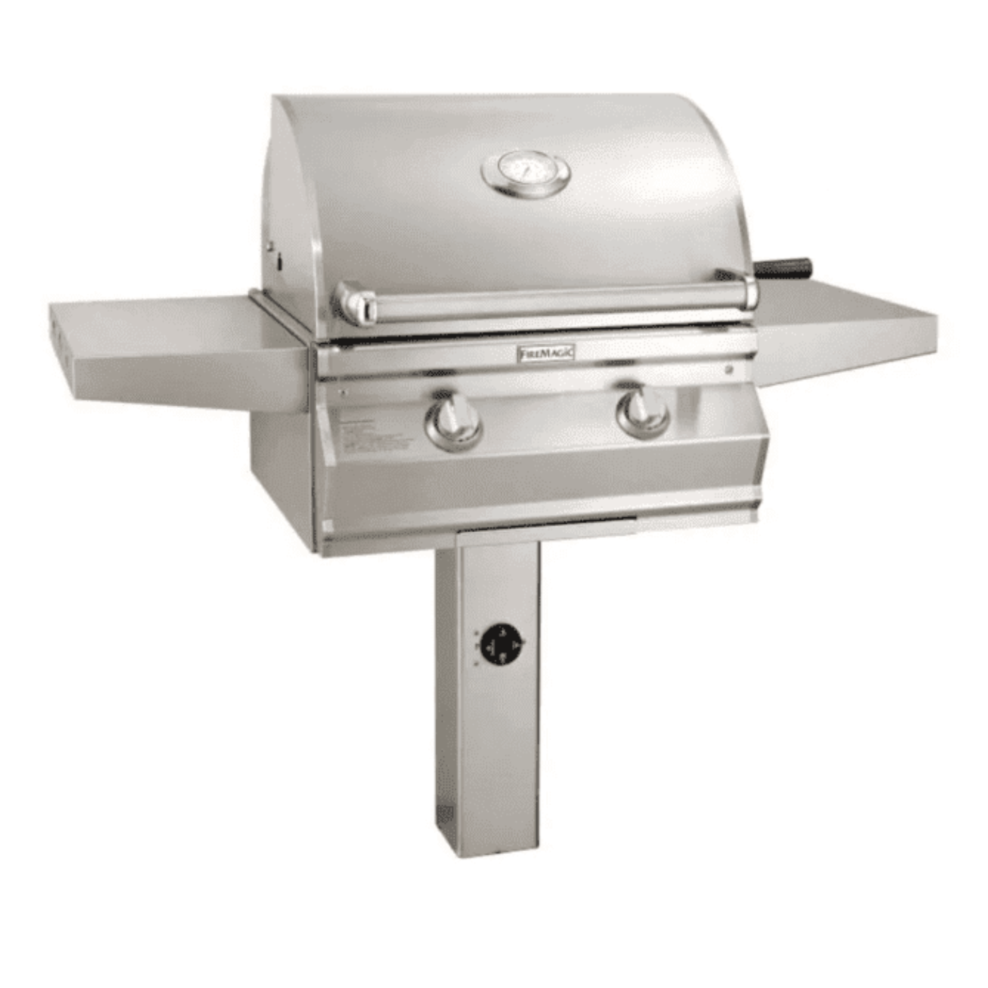 Fire Magic Choice Multi-User Accessible CMA430S 24-Inch Natural Gas Grill With Analog Thermometer On In-Ground Post - CMA430S-RT1N-G6