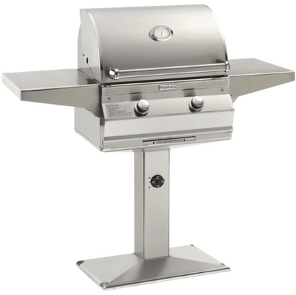 Fire Magic Choice C430S 24-Inch Propane Gas Grill With Analog Thermometer On Patio Post - C430S-RT1P-P6