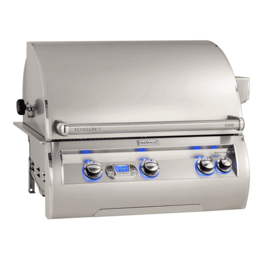 Fire Magic Echelon Diamond E660I 30-Inch Built-In Natural Gas Grill W/ One Infrared Burner, Rotisserie, & Digital Thermometer - E660I-8L1N