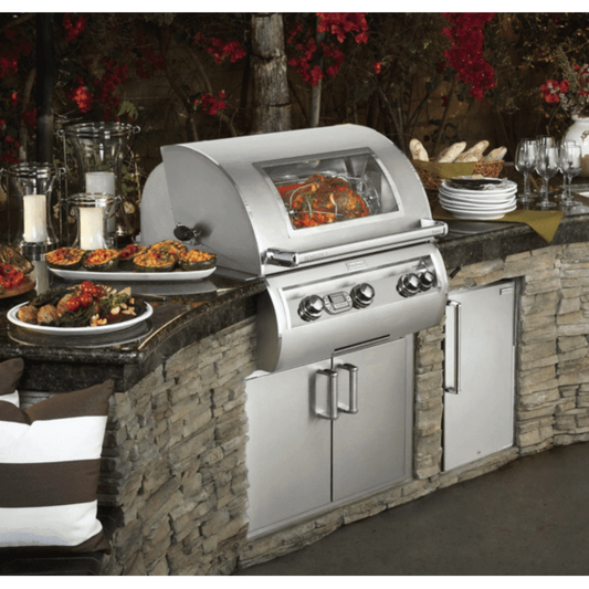 Fire Magic Echelon Diamond E660I 30-Inch Built-In Propane Gas Grill W/ One Infrared Burner, Magic View Window, Rotisserie, & Digital Thermometer - E660I-8L1P-W