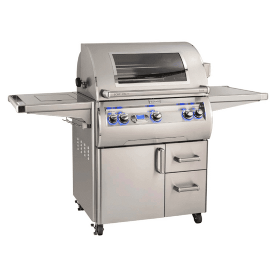 Fire Magic Echelon Diamond E660S 30-Inch Propane Gas Grill W/ One Infrared Burner, Side Burner, Magic View Window, Rotisserie, & Digital Thermometer - E660S-8L1P-62-W