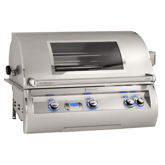 Fire Magic Echelon Diamond E790I 36-Inch Built-In Propane Gas Grill W/ Magic View Window, Rotisserie, & Digital Thermometer - E790I-8E1P-W