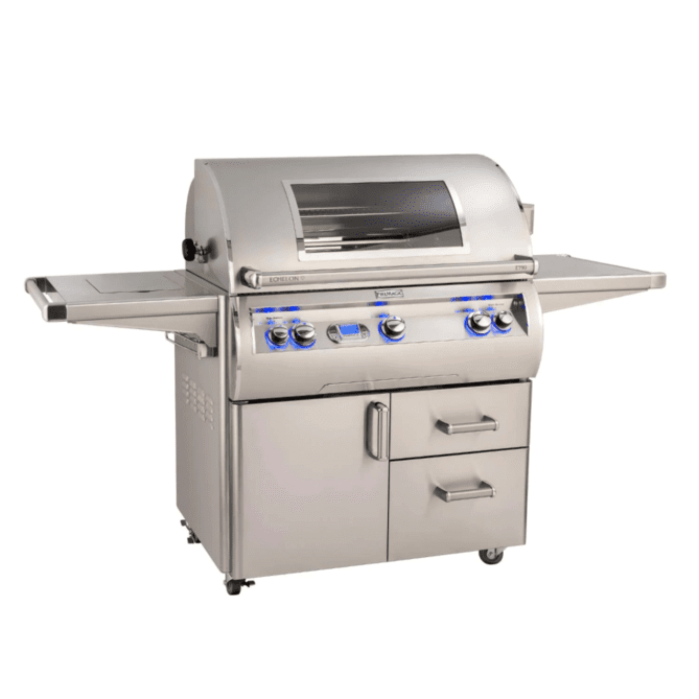 Fire Magic Echelon Diamond E790S 36-Inch Natural Gas Grill W/ Side Burner, One Infrared Burner, Magic View Window, Rotisserie, & Digital Thermometer - E790S-8L1N-62-W