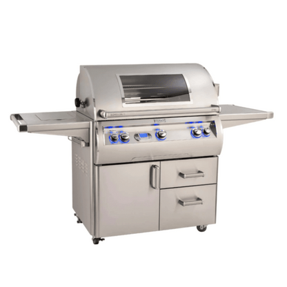 Fire Magic Echelon Diamond E790S 36-Inch Natural Gas Grill W/ Side Burner, One Infrared Burner, Magic View Window, Rotisserie, & Digital Thermometer - E790S-8L1N-62-W