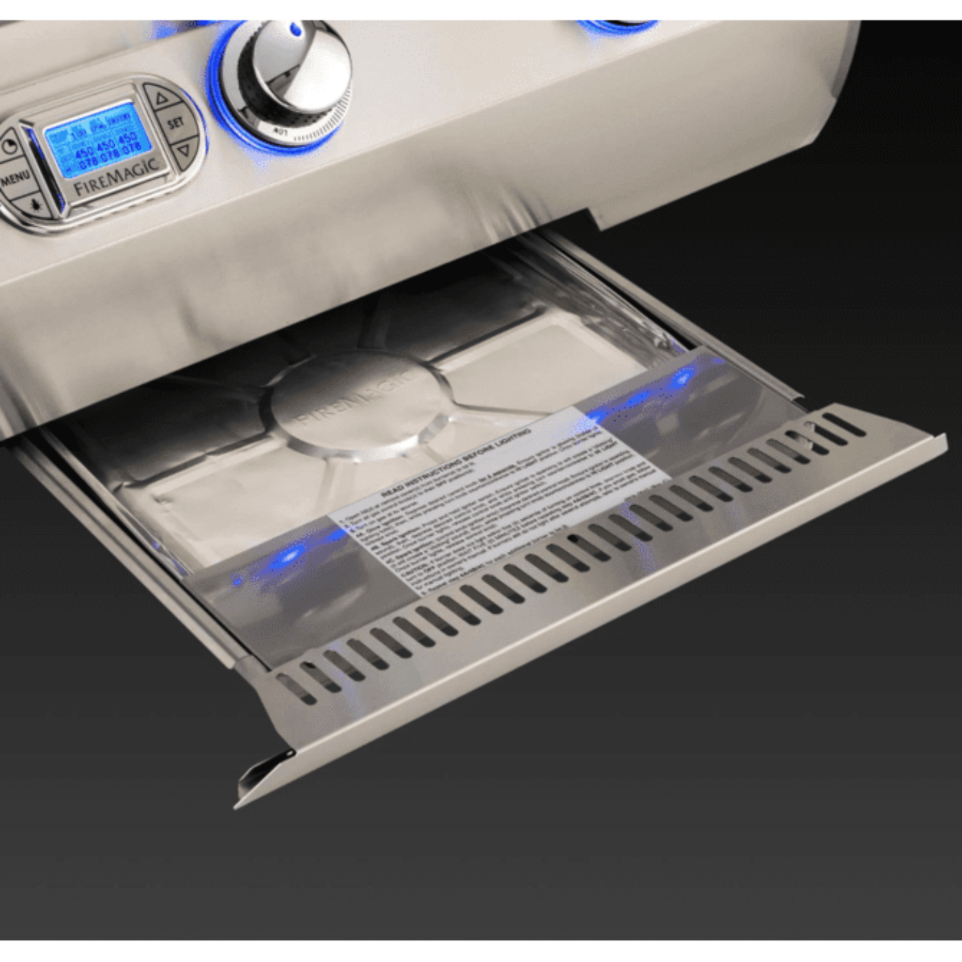Fire Magic Echelon Diamond E790S 36-Inch Natural Gas Grill W/ Side Burner, One Infrared Burner, Magic View Window, Rotisserie, & Digital Thermometer - E790S-8L1N-62-W