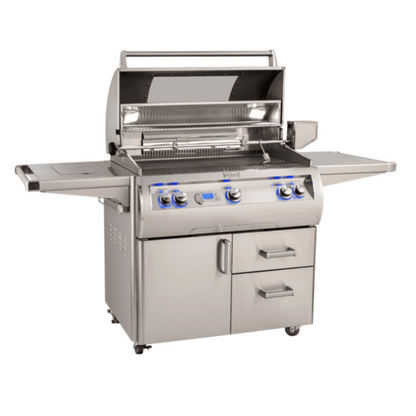 Fire Magic Echelon Diamond E790S 36-Inch Natural Gas Grill W/ Side Burner, One Infrared Burner, Magic View Window, Rotisserie, & Digital Thermometer - E790S-8L1N-62-W