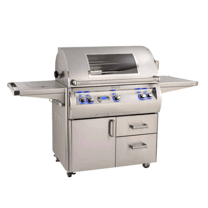 Fire Magic Echelon Diamond E790S 36-Inch Propane Gas Grill W/ Side Burner, One Infrared Burner, Magic View Window, Rotisserie, & Digital Thermometer - E790S-8L1P-62-W - Fire Magic Grills