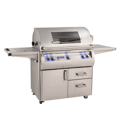 Fire Magic Echelon Diamond E790S 36-Inch Propane Gas Grill W/ Side Burner, One Infrared Burner, Magic View Window, Rotisserie, & Digital Thermometer - E790S-8L1P-62-W - Fire Magic Grills