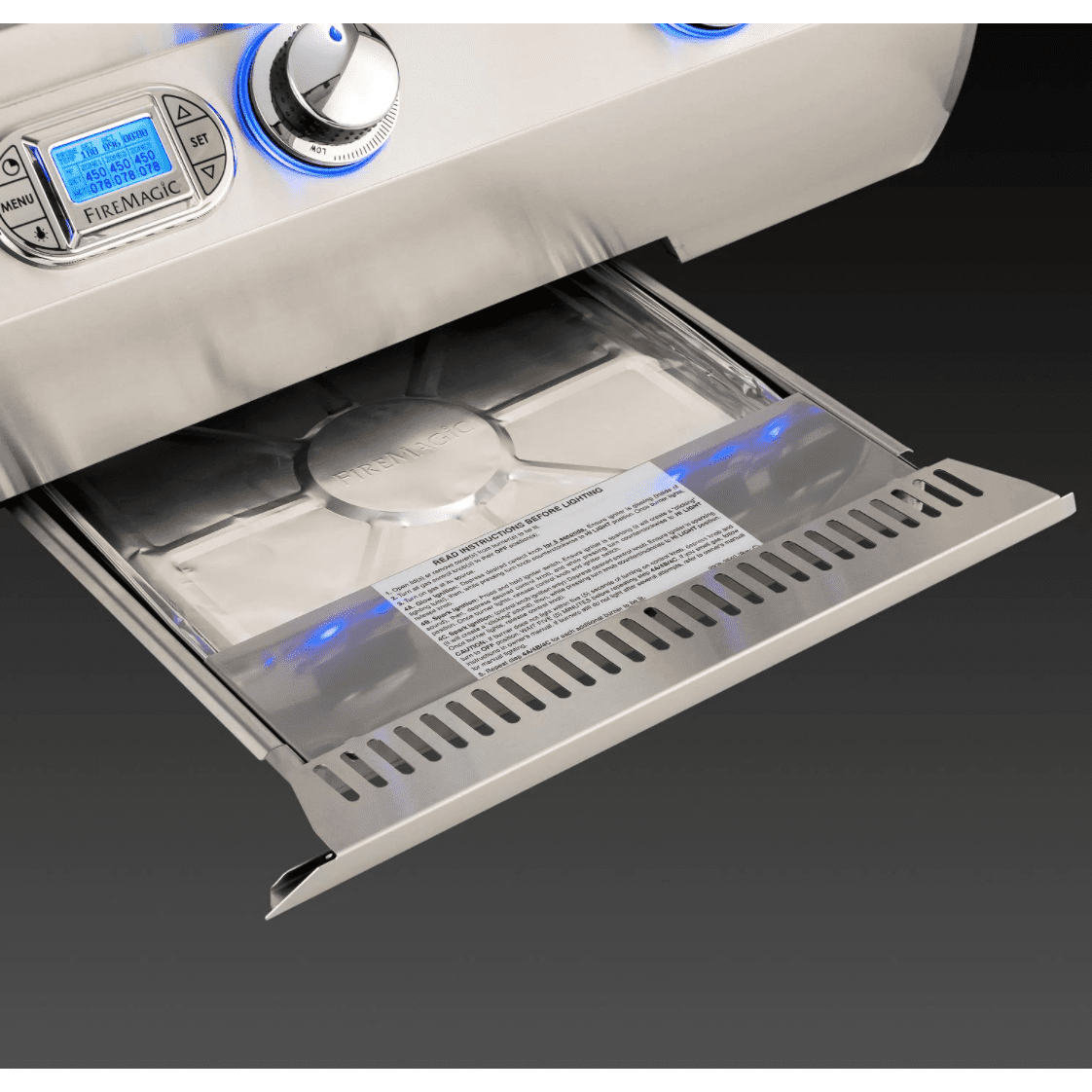 Fire Magic Echelon Diamond E790S 36-Inch Propane Gas Grill W/ Side Burner, One Infrared Burner, Magic View Window, Rotisserie, & Digital Thermometer - E790S-8L1P-62-W - Fire Magic Grills