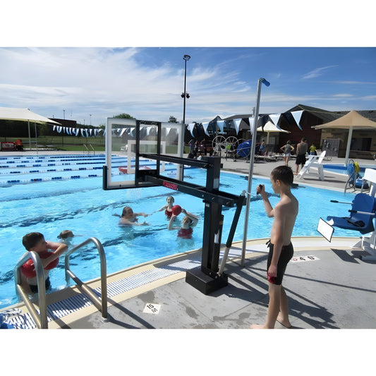 First Team HydroShot Stainless Steel In-Ground Poolside Basketball Hoop - HydroShot II