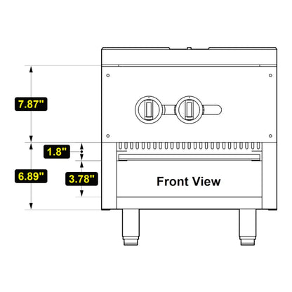 Serv-Ware SSSP-1 18” Dual Ring Cast Iron Stock Pot with 1 Burner and 1 Open Front Cabinet, Natural Gas, 110,000 BTU - SSSP-1