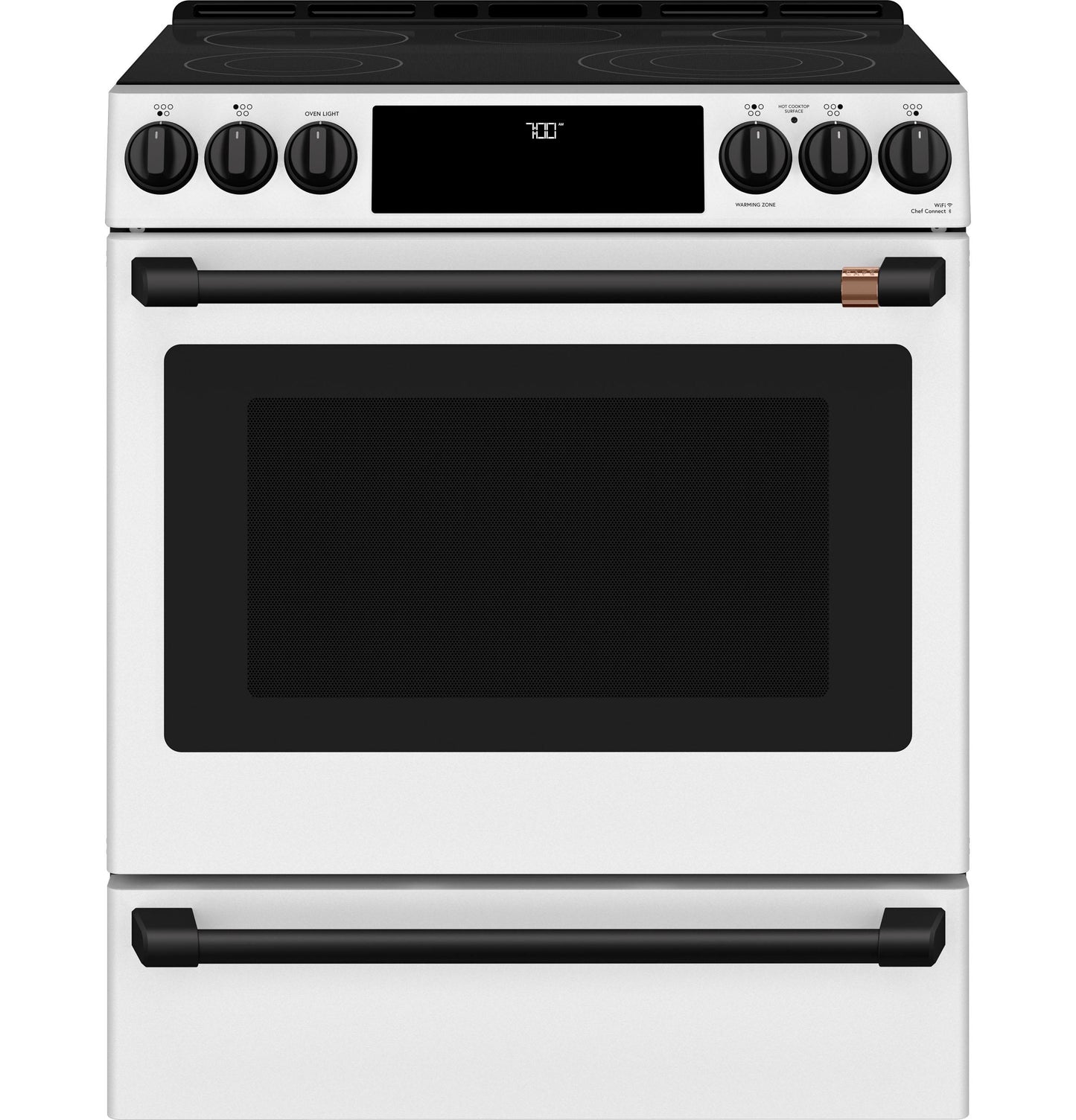Café 30" Smart Slide-In, Front-Control, Radiant and Convection Range - CES700P4MW2