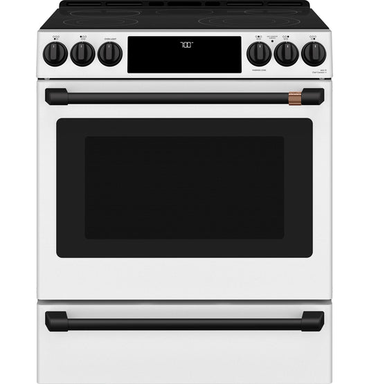 Café 30" Smart Slide-In, Front-Control, Radiant and Convection Range - CES700P4MW2
