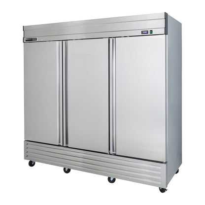 Maxx Cold V-Series 3 Door Reach-In Refrigerator, Bottom Mount, in Stainless Steel -  MVR-72FDHC