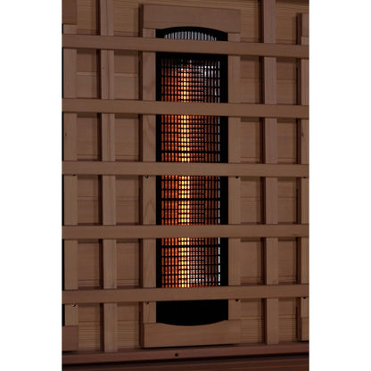 Golden Designs 2-Person Full Spectrum PureTech™ Near Zero EMF FAR Infrared Sauna with Himalayan Salt Bar (Canadian Hemlock) GDI-8020-02