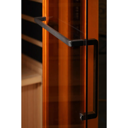 Golden Designs 2-Person Full Spectrum PureTech™ Near Zero EMF FAR Infrared Sauna with Himalayan Salt Bar (Canadian Hemlock) GDI-8020-02