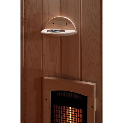 Golden Designs 2-Person Full Spectrum PureTech™ Near Zero EMF FAR Infrared Sauna with Himalayan Salt Bar (Canadian Hemlock) GDI-8020-02
