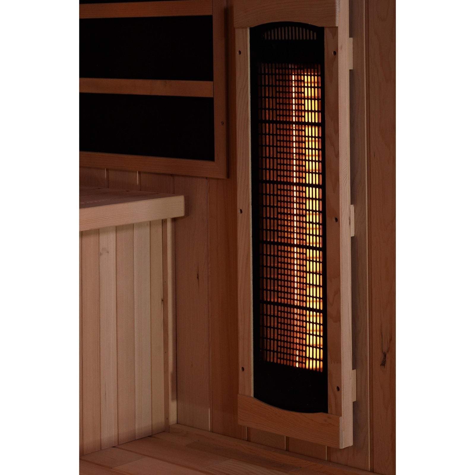 Golden Designs 3-Person Corner Full Spectrum PureTech™ Near Zero EMF Infrared Sauna with Himalayan Salt Bar