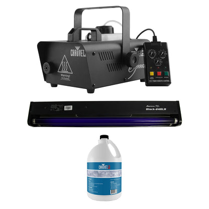 CHAUVET DJ Hurricane 1600 2.4L Fog Machine + 20W Black Light + Fog Juice - 157549
