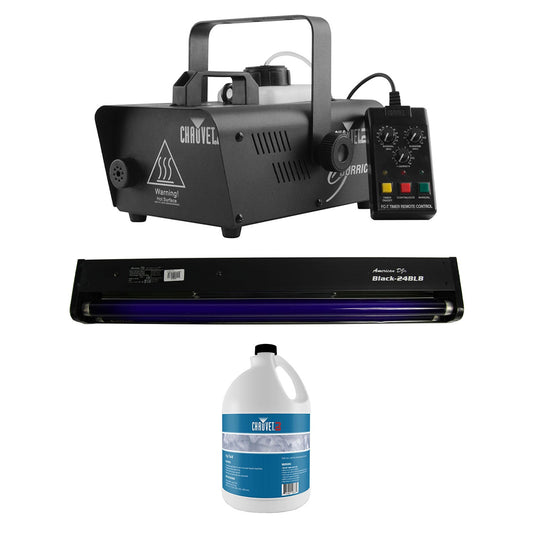 CHAUVET DJ Hurricane 1600 2.4L Fog Machine + 20W Black Light + Fog Juice - 157549