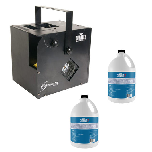 Chauvet DJ Hurricane Haze 2D Water Based Smoke/Fog Machine & Fog Juice (2 Pack) - 157622