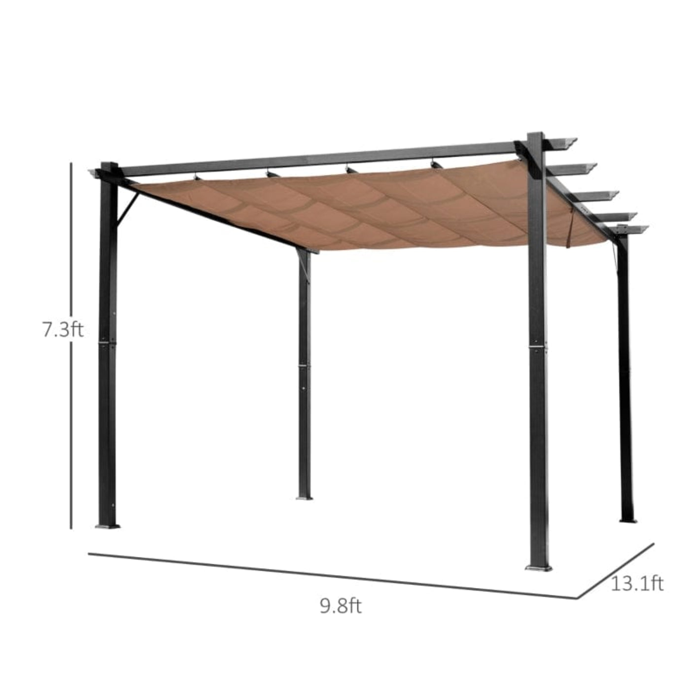 Outsunny 10' x 13' Outdoor Pergola Gazebo Backyard Canopy Cover - 84C-055BK