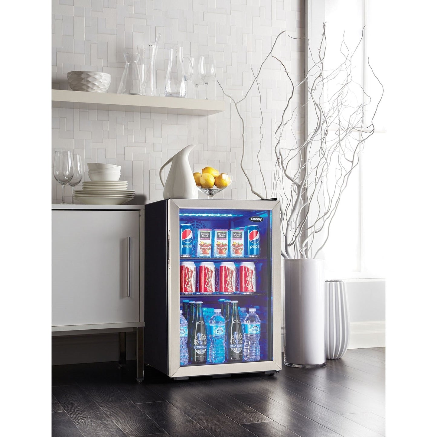 Danby - 2.6 CuFt. Beverage Center, Tempered Glass Door, Free Standing Application - DBC026A1BSSDB