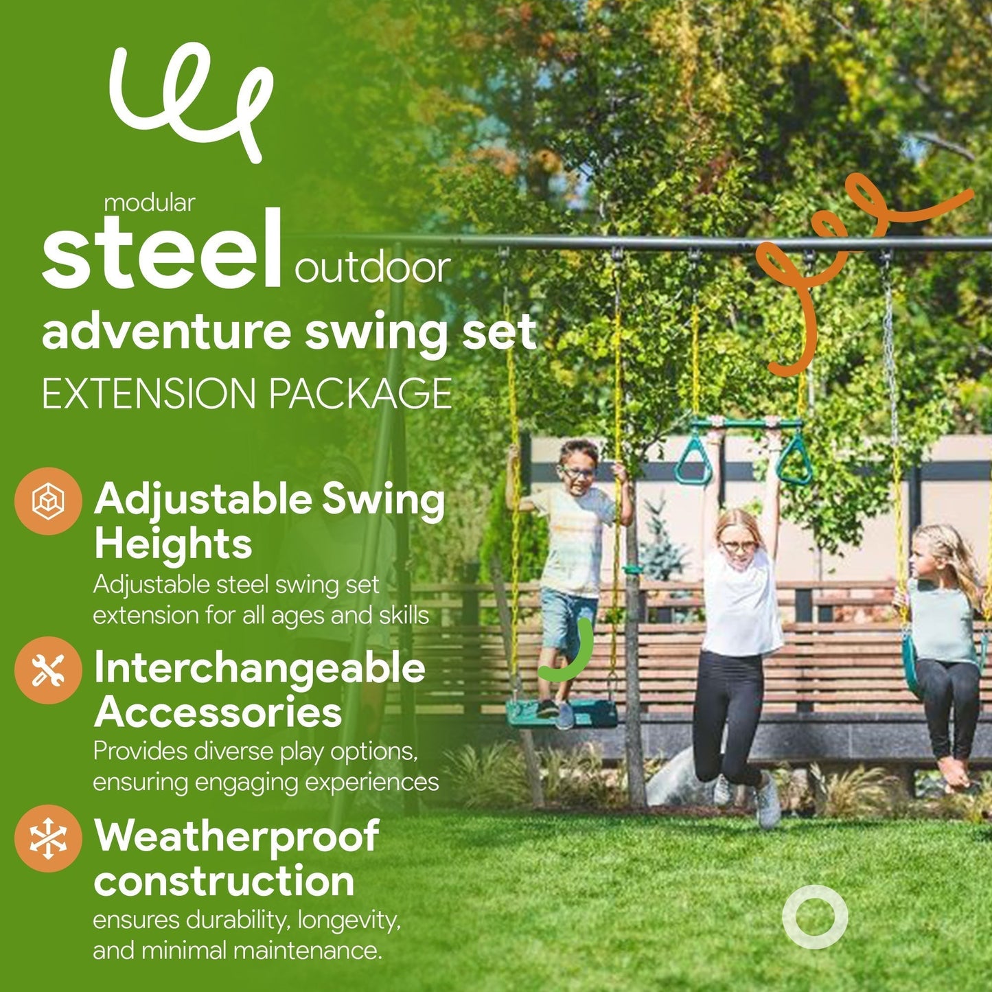 gobaplay 8' Ultimate Adventure Kids Swing Set Frame Extension (Open Box) - 414959