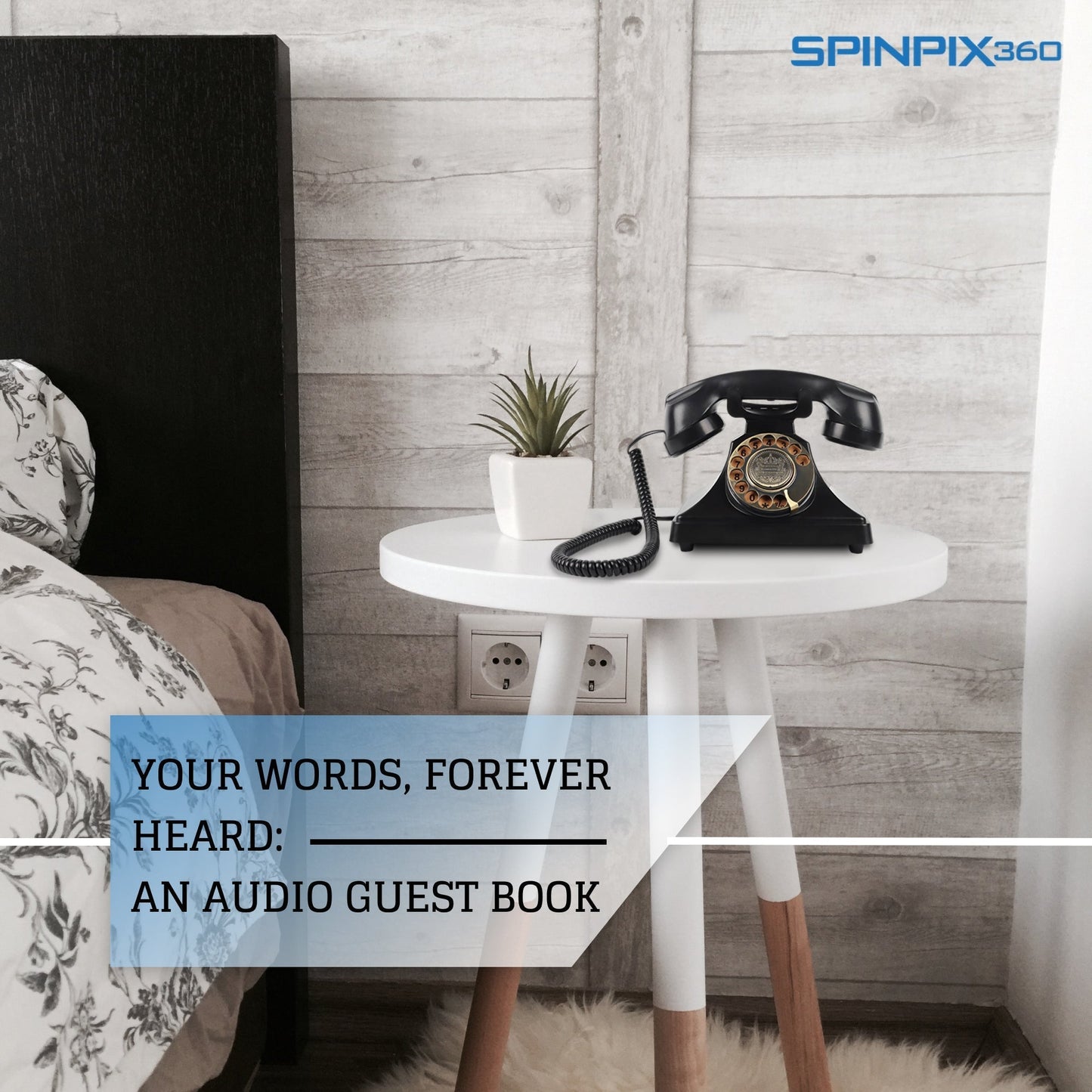 SpinPix360 Industrial Style Telephone Style Audio Guest Book