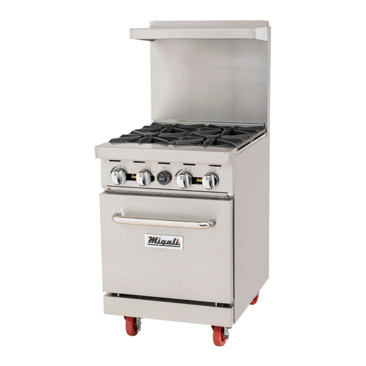 Migali C-RO4-LP 24" Liquid Propane 4 Burner Range with Oven - 116,000 BTU - C-RO4-LP