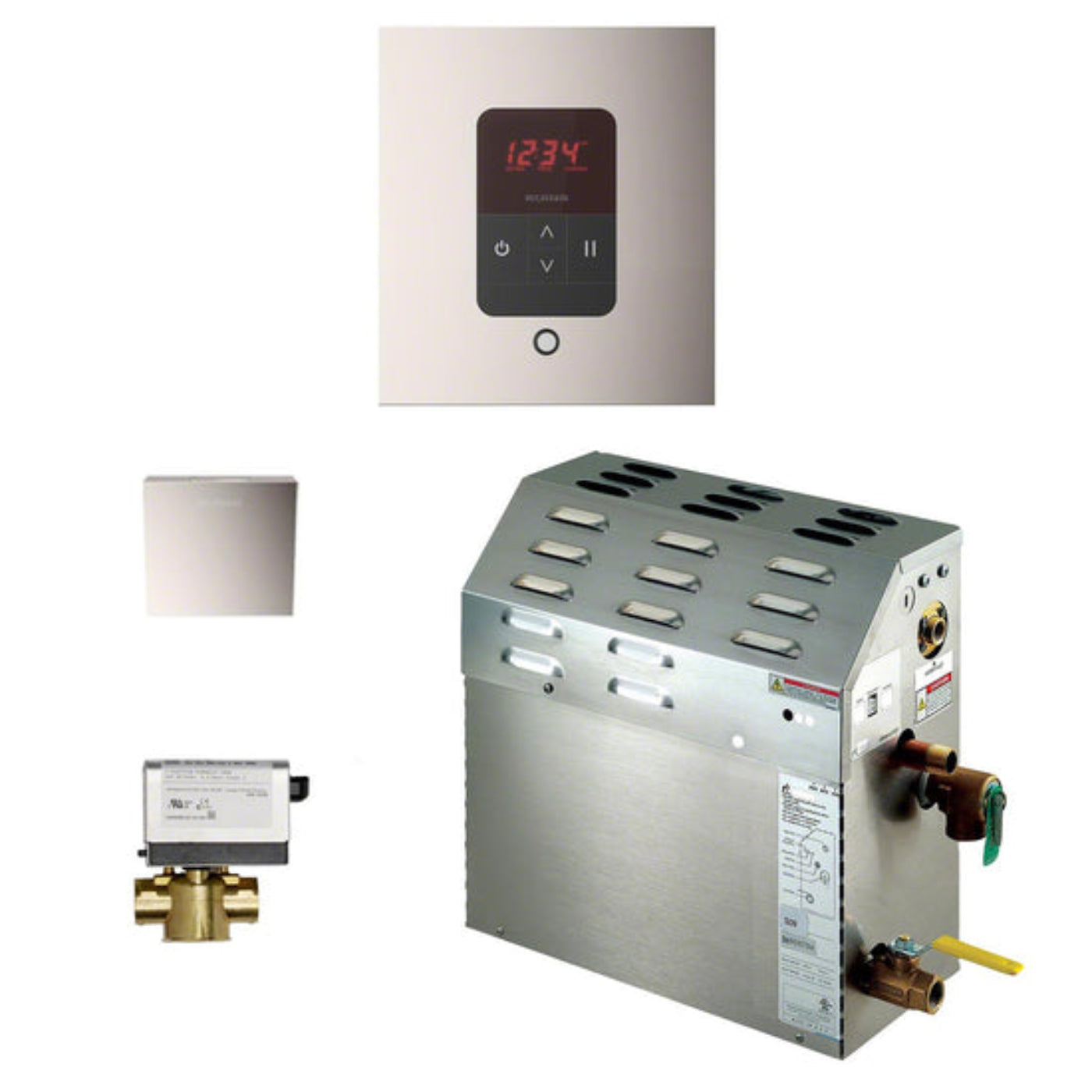Mr. Steam - 9kW Steam Bath Shower Package - Square - Polished Nickel - 400C1ATSQPN
