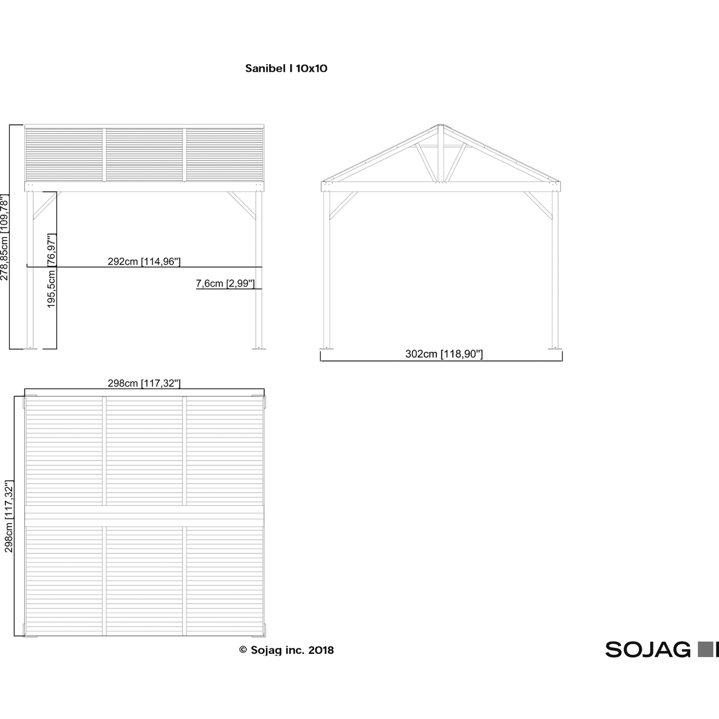 Sojag™ Sanibel I Gazebo Steel Roof with Mosquito Netting