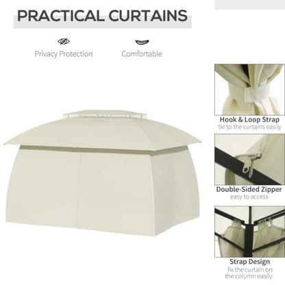 Outsunny 13' x 10' Patio Gazebo Outdoor Canopy Shelter - 84C-326CW