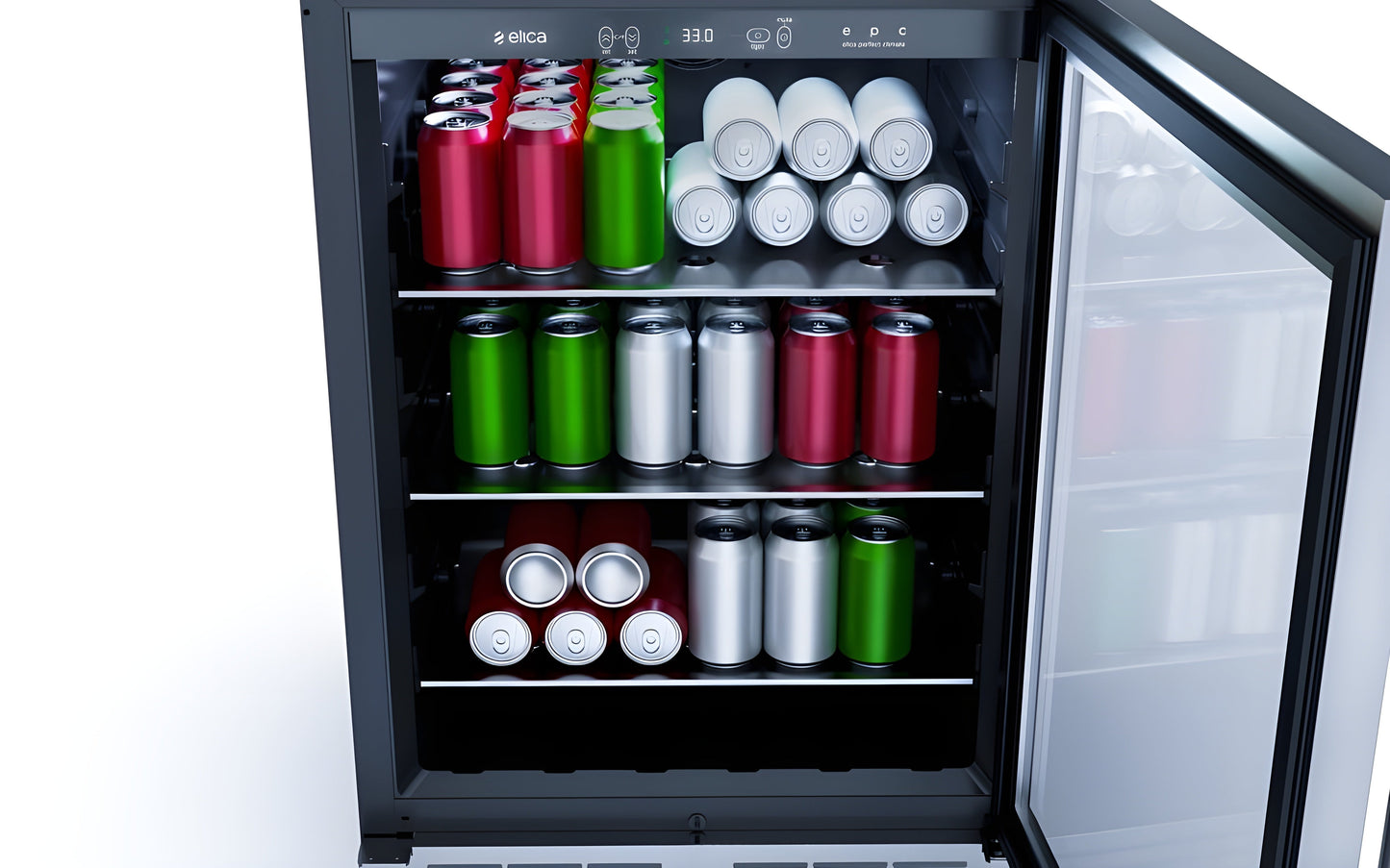Elica -  Single Door, Single Zone, Beverage Center, 23 7/16" W x 22 7/16" D x 33-34" H, 4.8 cu/ft   - Undercounter Refrigerator-EBS51SS1