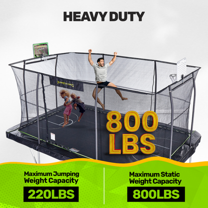 JumpKing 10' X 15' Rectangle Combo with Two Basketball Hoop  Model -  JK1015RCBHC2