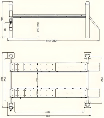 Katool Heavy Duty 4-Post Alignment Lift 15,000lbs (Rolling Jack Included) - KT-4H150