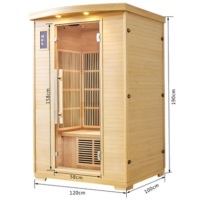 Sauna Hammam NORDICA® CARBONE IR2 infrared sauna - (2 PLACES) 120x100 - MK51562016