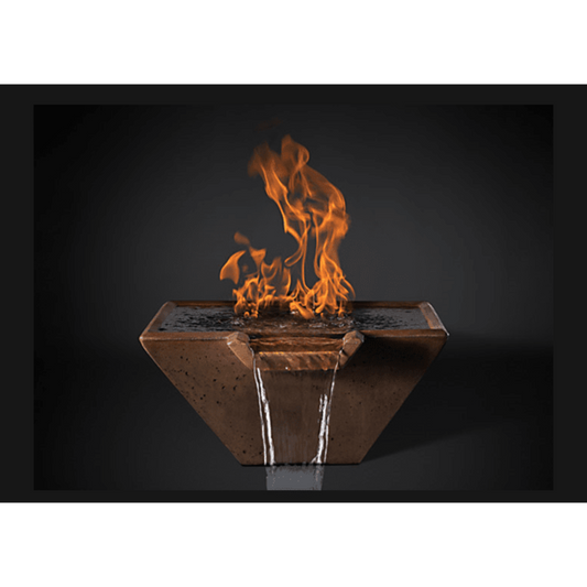 Slick Rock 22" Cascade Square Fire on Water, Copper Spillway - KCC22SSPCEING