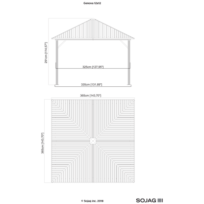 Sojag™ Genova Gazebo Steel Roof with Mosquito Netting