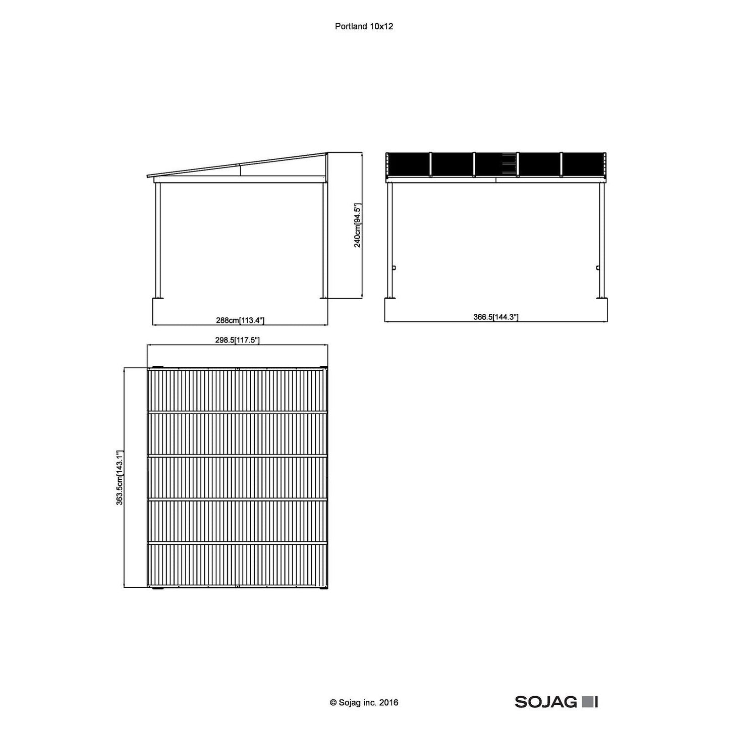 Sojag™ Portland Patio Gazebo Netting and  Curtains Included