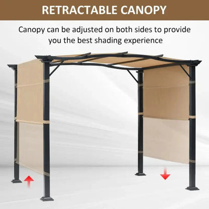 Outsunny 8' x 10' Retractable Pergola Canopy - 84C-124
