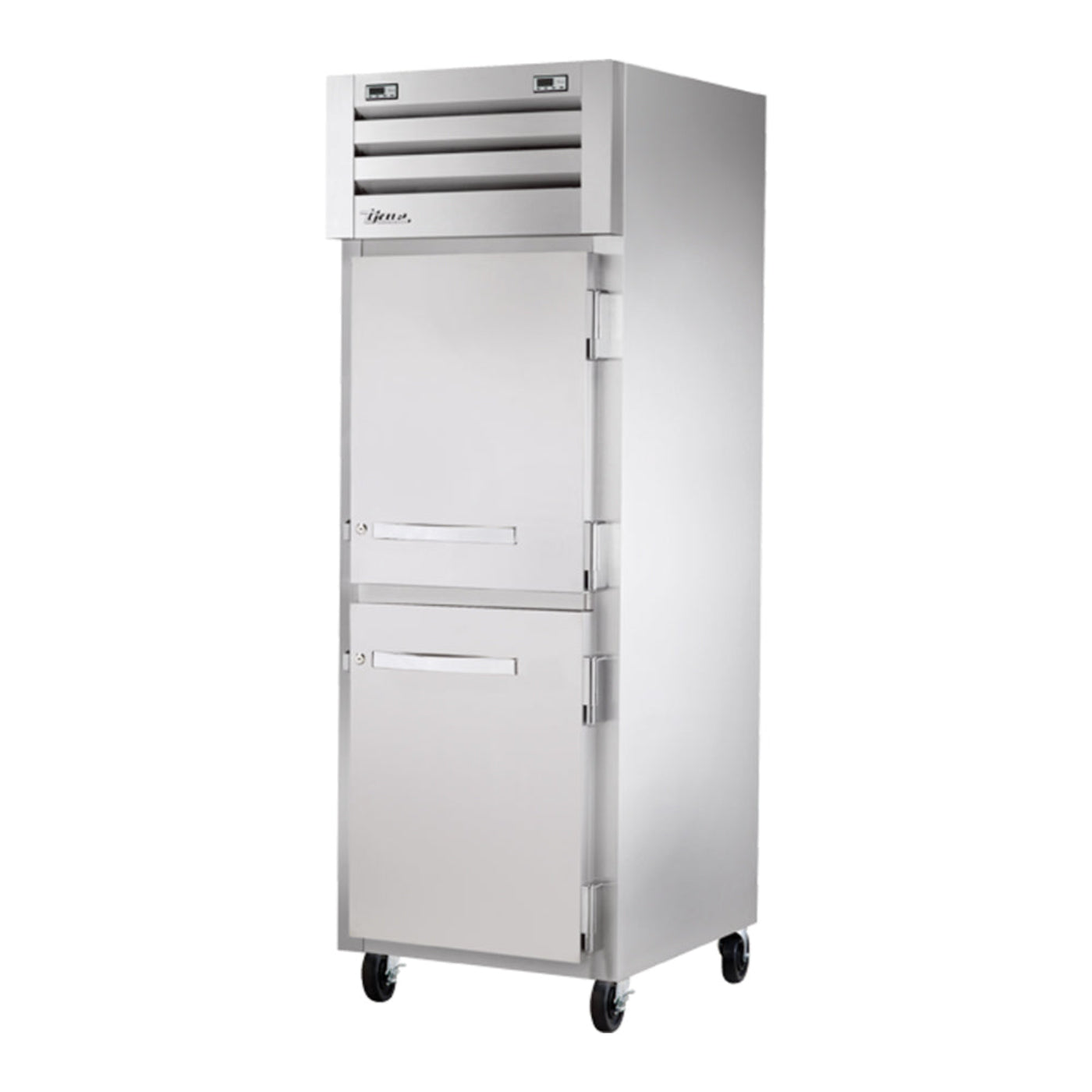 True  27 1/2" Spec Series® Solid Half Door Reach-In Combination Refrigerator / Freezer,115v/1ph - STR1DT-2HS-HC