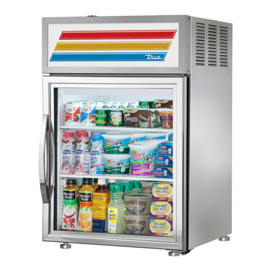 True  24" Stainless Steel Countertop Display Refrigerator with Hydrocarbon Refrigerant 115v/1ph - GDM-05-S-HC-TSL01